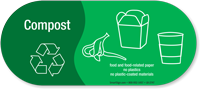 Compost Food and Food Related Paper Vinyl Recycling Sticker