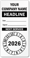 Custom Black Punch Out Next Service Label