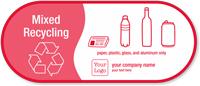 Customizable Mixed Recycling Vinyl Sticker with Graphic