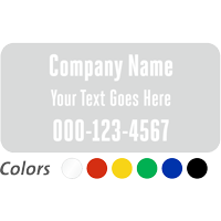 Customizable Company Name and Number Single Sided Label