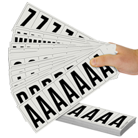 Aluminum 2.25" Numbers and Letters Character black on silver Azkit