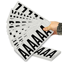 Aluminum 3.25" Numbers and Letters Character black on silver Azkit