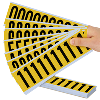 Mylar 2" Numbers and Letters Character Black on yellow 09Kit