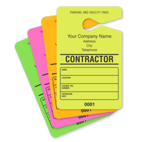 Contractor Parking Permit Hang Tag with Address