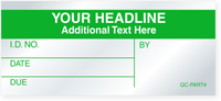 Custom Self Debossing Calibration Label  Add Headline Text