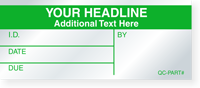 Self Debossing Custom Calibration Label  Add Headline Text