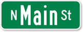 Custom Civic Street Sign with Prefix Lower Case