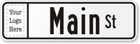 Custom Civic Street Sign (Lower Case and Logo)