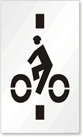 Man Riding Bike Symbol Pavement Stencil