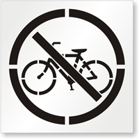 No Bicycle Symbol Bike Stencil