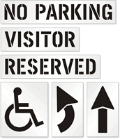 No Parking, Visitor, Reserved, Handicap Symbol Stencil Kit