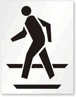 Pedestrian Walking Graphic Floor Stencil