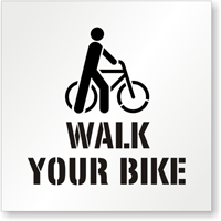 Walk Your Bike Floor Stencil