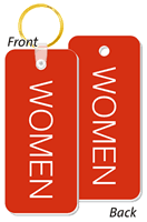 WOMEN Bathroom Keychain Double Sided
