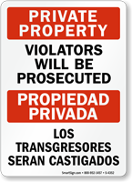 Private Property Propiedad Privada Sign