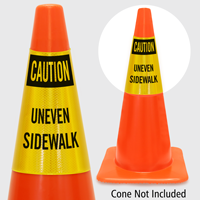 Caution Uneven Sidewalk Cone Collar