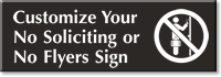 Custom No Soliciting Flyers with Symbol Sign