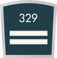 Custom Apex Room Number Braille Sign  2 Slot 6.875" x 6.75"