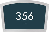 Custom Apex Room Number Braille Sign 4.25" x 6.375"