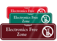 Electronics Free Zone Sign