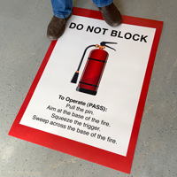 Do Not Block Fire Extinguisher Floor Sign