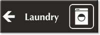 Laundry Engraved Sign Washing Machine Left Arrow Symbol