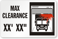 Custom Caution Maximum Height Clearance Sign