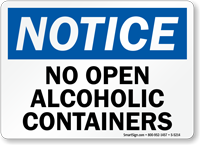 No Open Alcoholic Containers