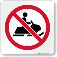 No Snow mobiles Graphic Sign