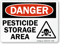 Danger Pesticide Storage Area Sign