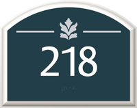 Room Number Sign white number and braille