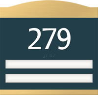 2 Slot Room Sign raised number braille