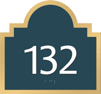 Room Number Sign white number braille