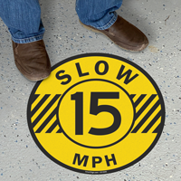 Slow 15 Mph Floor Sign