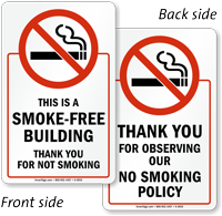 This is Smoke Free Building Thank You Sign