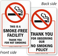 This is Smoke Free Facility Thank You Sign