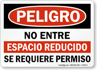 No Entre Espacio Reducido Requiere Permiso Spanish Sign