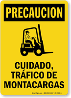 Spanish Trafico De Motacargas Watch For Forklift Sign