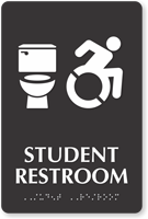 Student Restroom Toilet And New ISA Symbol Sign