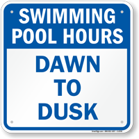 Swimming Pool Hours  Sign