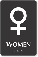 Venus Women Braille Restroom Sign