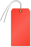 Fluorescent Red Tags (with wires)