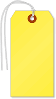 Fluorescent Yellow Tags (with strings)