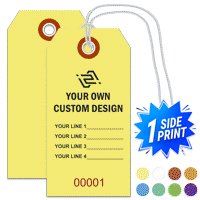 Single Sided Vertical Warehouse Tag, (3.75" x 1.875")