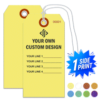 Single Sided Vertical Warehouse Tag, (4.25" x 2.125")