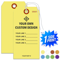 Single Sided Vertical Warehouse Tag, (4.75" x 2.375")