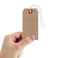 Recycled Kraft 11 point Cardstock Tags (with looped strings)