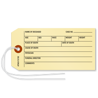 Coroner Toe Tag