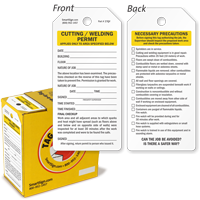 Cutting Welding Permit Lock Out Tag in a Box