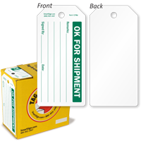 OK For Shipment Inspection Tag in a Box with Fiber Patch